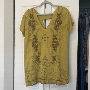 Green linen Free People shift dress